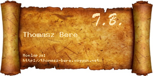 Thomasz Bere névjegykártya